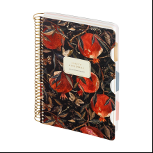 Книга записная "Flora. Гранат", A5, 200 листов, клетка, линейка, точка, черный, красный