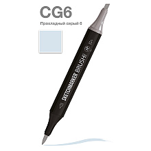Маркер перманентный двусторонний "Sketchmarker Brush", CG6 прохладный серый 6