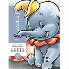 Раскраска по номерам на французском языке "Coloriages mystères Disney - Babies"