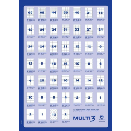 Самоклеящиеся этикетки универсальные MULTI 3, 38х21.2 мм, 100 листов, белый - 2