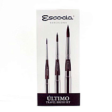 Набор кистей "Escoda Ultimo", имитация белки, круглая, складная №2, 6, 10