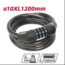 Замок тросовый велосипедный Deli YS EDL508051, 10 x 1200 мм, кодовый