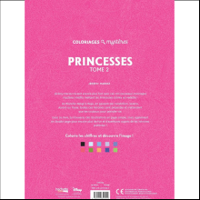 Раскраска по номерам на французском языке "Coloriages mystères Disney - Princesses. Tome 2"