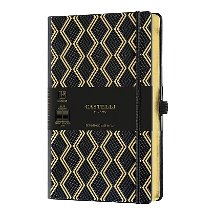 Блокнот Castelli Milano "Greek Gold", А5, 96 листов, линейка, черный, золотой