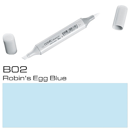 Маркер перманентный "Copic Sketch", B-02 голубая яичная скорлупа