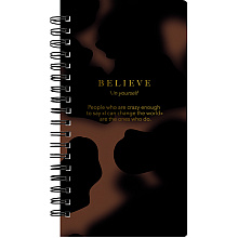 Блокнот "Believe пятна на коричневом", А6, 100 л, в клетку, коричневый