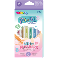 Фломастеры "Pastel", с блестками, 6 шт   