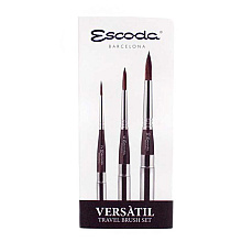 Набор кистей "Escoda Versatil", имитация колонка, круглая, складная №2, 6, 10