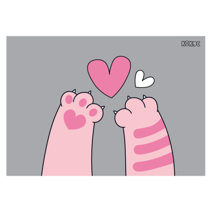 Пленка для труда "Cats & Heart", разноцветный