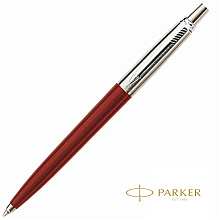 Ручка шариковая автоматическая "Parker Jotter Kensington Red CT", 0.7 мм, красный, серебристый, стерж. синий