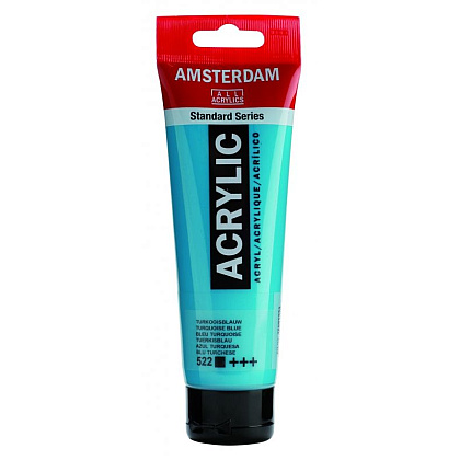 Краски акриловые "Amsterdam", 522 бирюзовый, 120 мл, туба