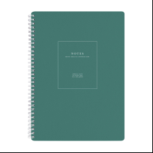 Тетрадь "Notes", A4, 96 листов, клетка, спираль сбоку, зеленый