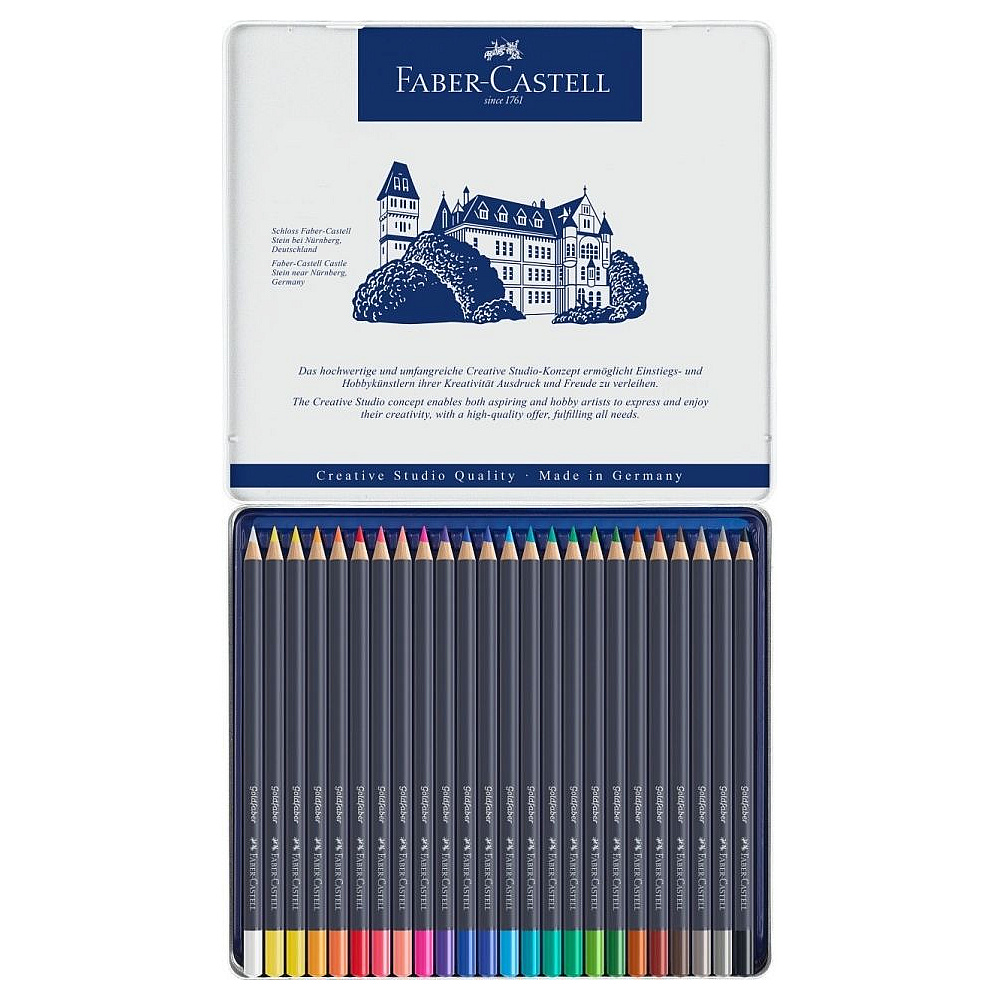 Карандаши цветные акварельные "Goldfaber Aqua", 24 цвета, металлическая упаковка - 2