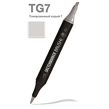 Маркер перманентный двусторонний "Sketchmarker Brush", TG7 тонированный серый 7
