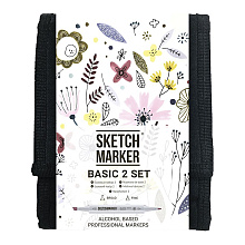Набор маркеров перманентных двусторонних "Sketchmarker Basic 2", 12 шт.