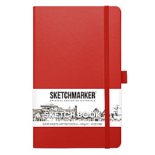 Скетчбук "Sketchmarker", 13x21 см, 140 г/м2, 80 листов, красный
