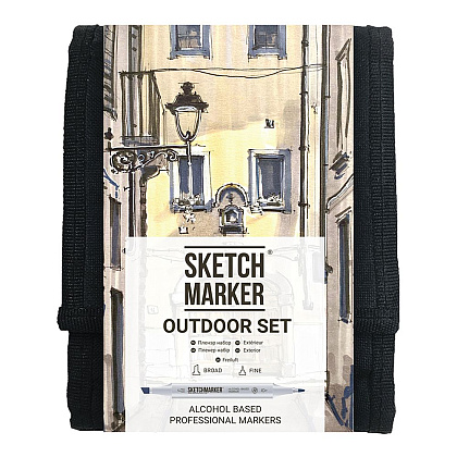 Набор маркеров перманентных двусторонних "Sketchmarker Outdoor",12 шт.