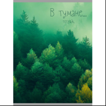 Тетрадь "Зеленая туманность", А4, 48 листов, в клетку, зеленый
