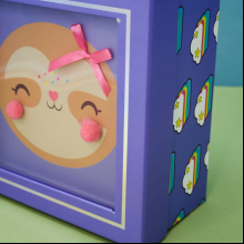 Коробка подарочная "Cute sloth", 19х19х9.5 см