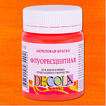 Краска акриловая неон "Декола", 336 красная светлая, 50 мл., банка