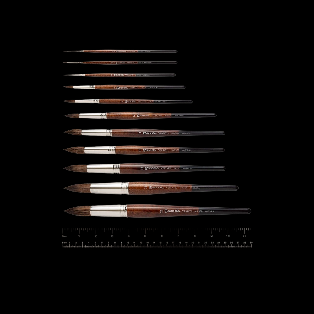 Кисть "Escoda Versatil Brush S/H 1540", синтетика, круглая, №2 - 3
