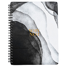Тетрадь "Aesthetics черно-белый узор", А5, 96 листов, клетка, черный, белый