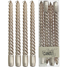Набор свечей столовых 260 мм "Twisted Candle" 4шт/уп., шампань