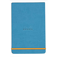 Блокнот "Rhodiarama Webnotepad" на резинке, A5, 96 листов, линейка, бирюзовый