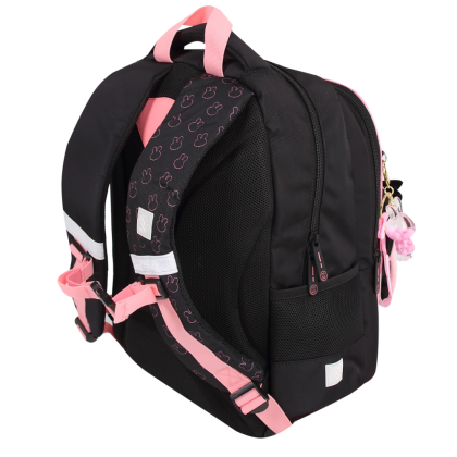 Рюкзак школьный "COMFORT Life Cat fun", черный, розовый - 6