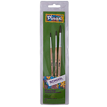 Набор кистей для рисования "Pinax school & hobby", пони, круглые, 3 шт.