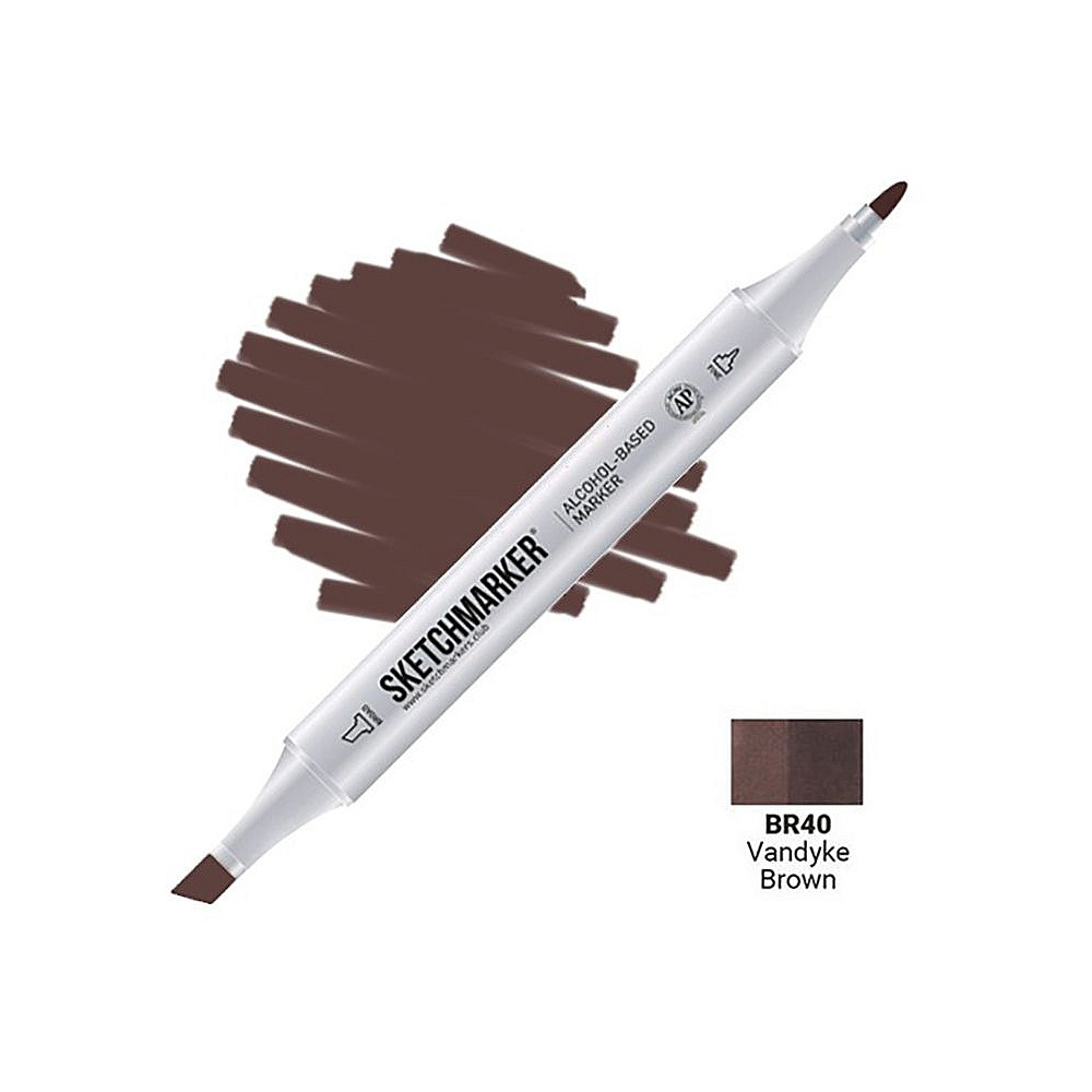 Маркер перманентный двусторонний "Sketchmarker", BR40 вандик коричный
