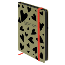 Книга записная "Сердца", А5, 120 листов, линейка, оливковый