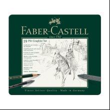 Карандаш чернографитный "Castell 9000", 19 штук, в металлическом футляре
