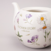 Чайник керамический "Flower story", 900 мл, белый, зеленый - 3