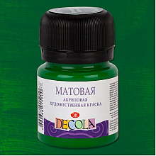 Краска акриловая матовая "Декола", 722 зеленая средняя, 20 мл., банка