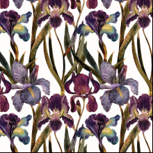 Бумага декоративная в рулоне "Flora. Ирисы", 1 x 0,7 м