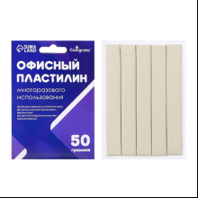 Пластилин офисный "Calligrata", 50 г, многоразовый, белый