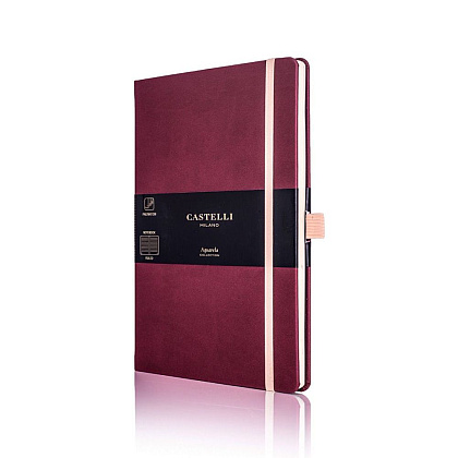 Блокнот "Aquarela Black Cherry", А5, 96 листов, линейка, вишневый