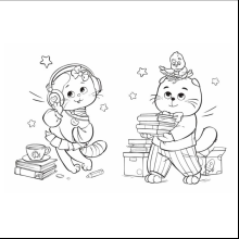 Раскраска "Кот Басик. Пушистые друзья"
