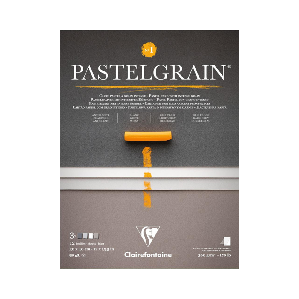 Блок бумаги для пастели "PastelGrain" 4 оттенка, 30х40см, 360 г, 12 листов, №1