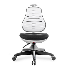 Кресло детское Comf-Pro С3 317 Chair, пластик, ткань, белый, черный, пластик, корпус черный, серый, с чехлом салатовым