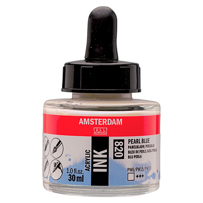 Жидкий акрил "Amsterdam", 820 жемчужный синий, 30 мл