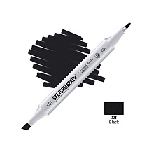Маркер перманентный двусторонний "Sketchmarker", XB, черный