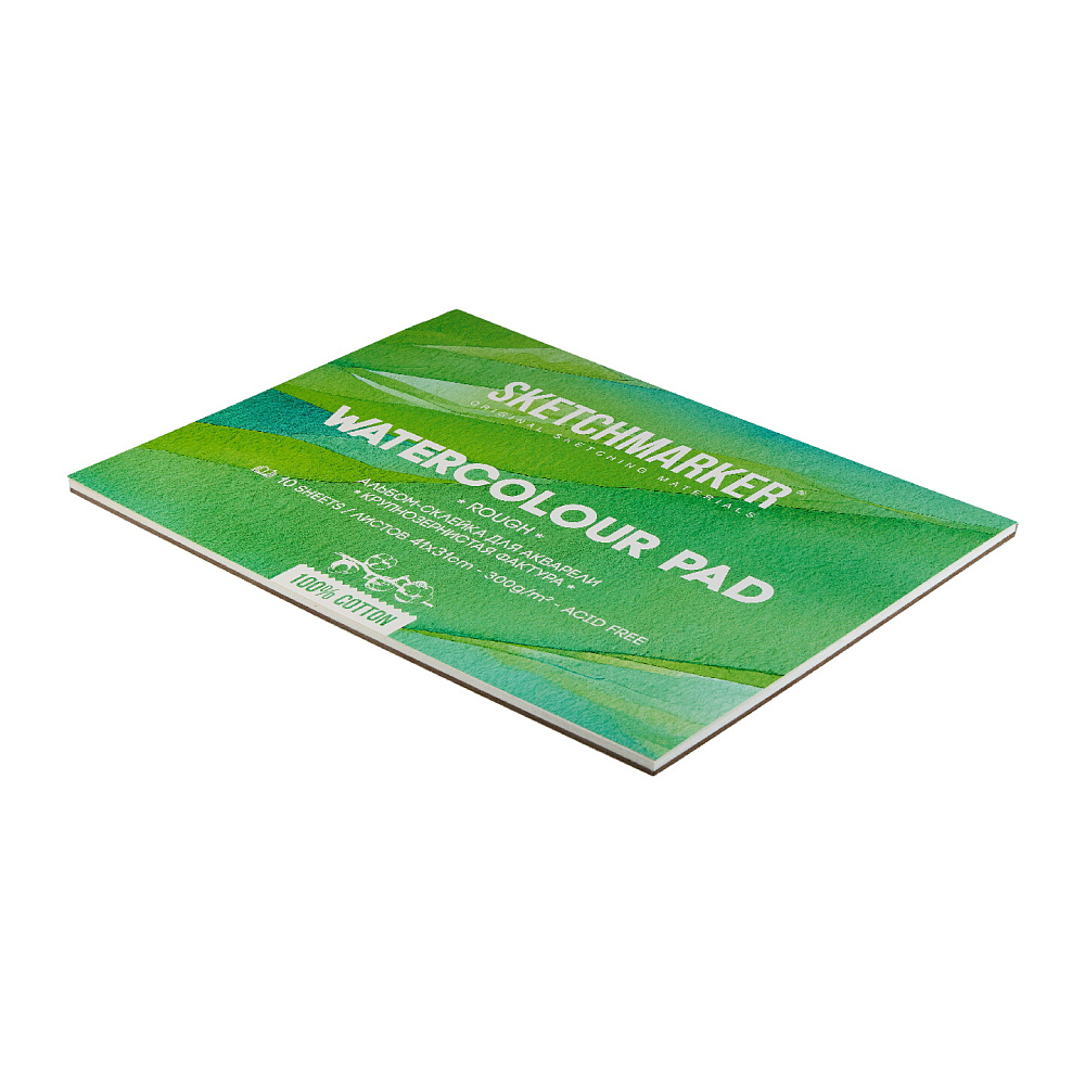 Блок бумаги для акварели "Sketchmarker", А3, 300 г/м2, 10 листов, крупнозернистая - 2