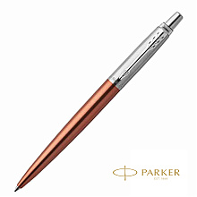 Ручка шариковая автоматическая "Parker Jotter Chelsea Orange CT", 0.7 мм, оранжевый, серебристый, стерж. синий