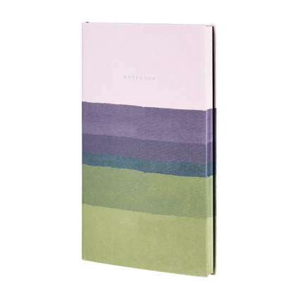 Блокнот "Stripes mauve", А5, 96 листов, линейка, розовый, зеленый, срез разноцветный - 3
