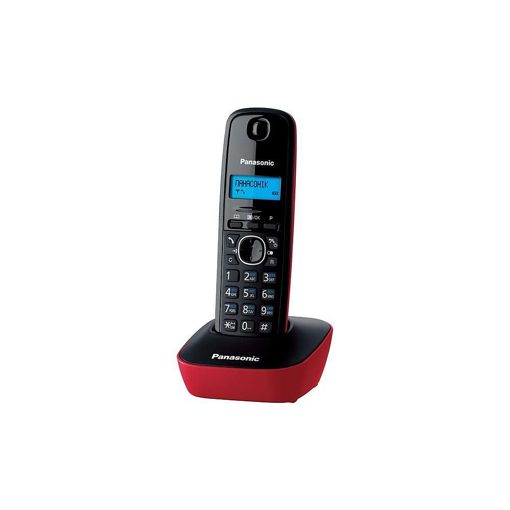 Беспроводной телефон Panasonic "Dect KX-TG1611RU", красный