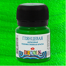 Краска акриловая глянцевая "Декола", 717 зеленая светлая, 20 мл., банка