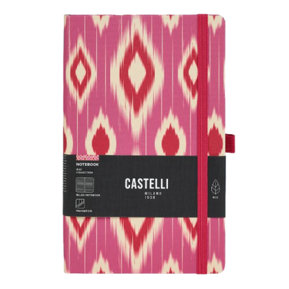 Блокнот "Ikat candy cherry", А5, 96 листов, линейка, розовый, красный