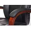 Кресло для руководителя "Бюрократ T-9923WALNUT", кожа, пластик, дерево, черный - 7